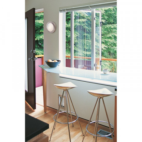 Applique / plafonnier 40w rondo, acier brossé