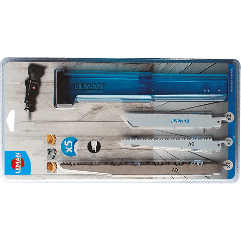 Assortiment de 5 lames de scie sabre pour bois et métal - LEMAN - 7750.05