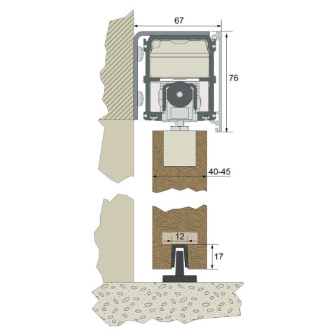 Double motorisation filaire wibat ø16 gauche