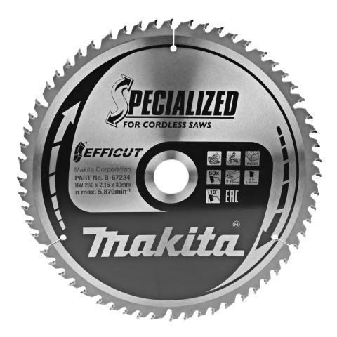 Lame de scie circulaire, T.C.T Efficut, 305 x 30 mm, 80 dents - MAKITA - B-67262