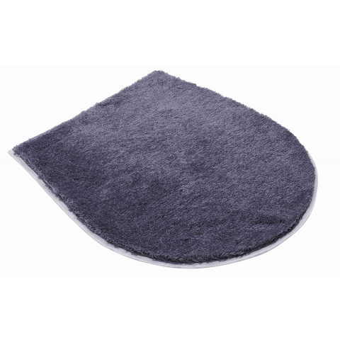 Tapis de salle de bain carmen gris housse pour abattant wc 47 x 50 cm
