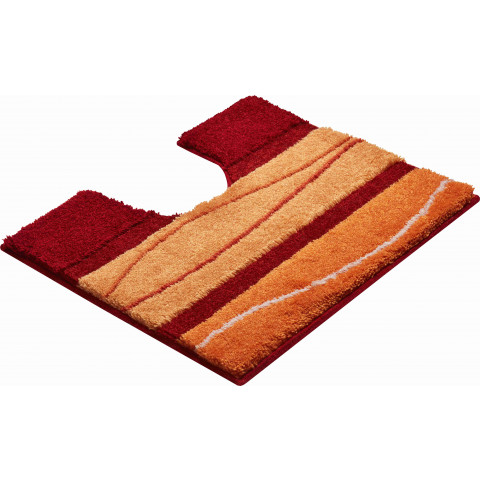Tapis de salle de bain orly orange contour wc 50 x 60 cm
