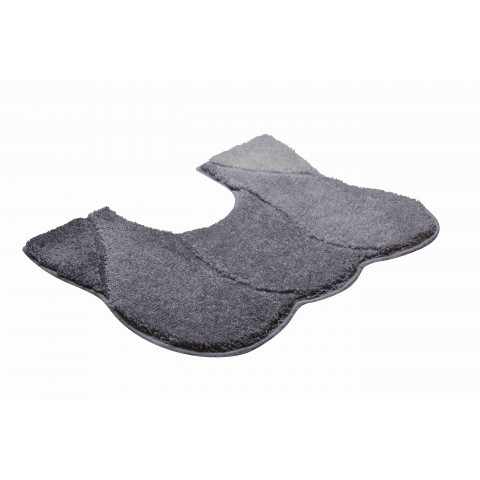 Tapis de salle de bain curts gris contour wc 50 x 60 cm