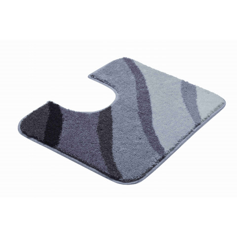 Tapis de salle de bain duna gris contour wc 50 x 60 cm