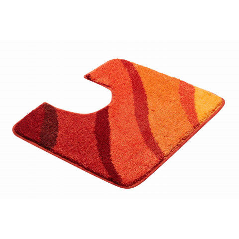 Tapis de salle de bain duna orange contour wc 50 x 60 cm