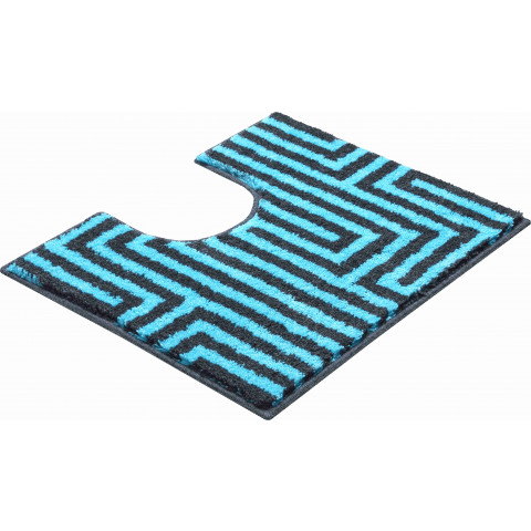 Tapis de salle de bain aruba bleu contour wc 50 x 60 cm