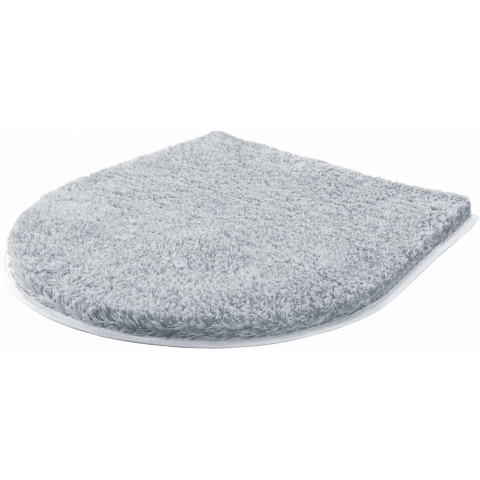 Tapis de salle de bain lex argent housse pour abattant wc 47 x 50 cm