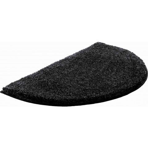 Tapis de salle de bain lex anthracite demi cercle 50 x 80 cm