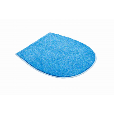 Tapis de salle de bain luca bleu housse pour abattant wc 47 x 50 cm