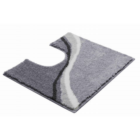 Tapis de salle de bain luca gris contour wc 50 x 60 cm