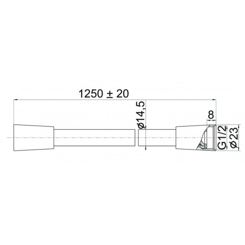 Flexible de douche plastique 1250 mm argenté anti torsion