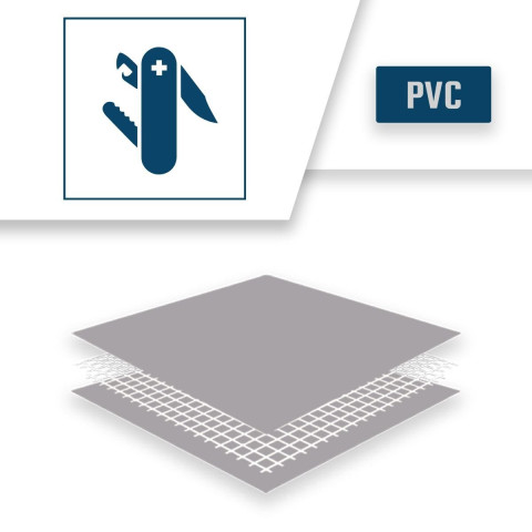 Bâche de Protection Grise TECPLAST - XP 640 - Bâche PVC étanche - Résistance Anti-UV - Dimensions au choix