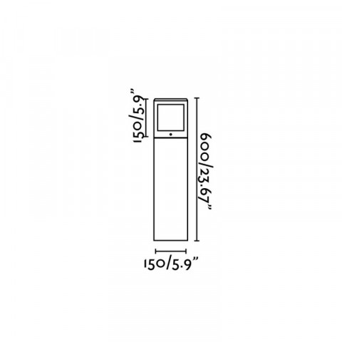 Balise de jardin gris foncé cartago 1 ampoule