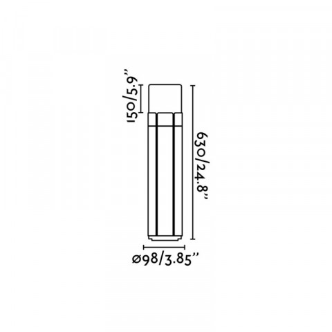 Balise de jardin gris foncé tram 1 ampoule