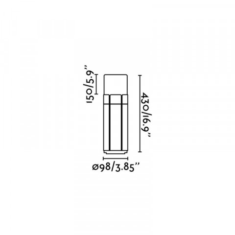 Balise de jardin gris foncé tram h43 1 ampoule