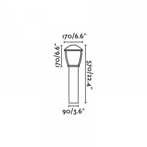 Balise de jardin gris foncé wilma 1 ampoule