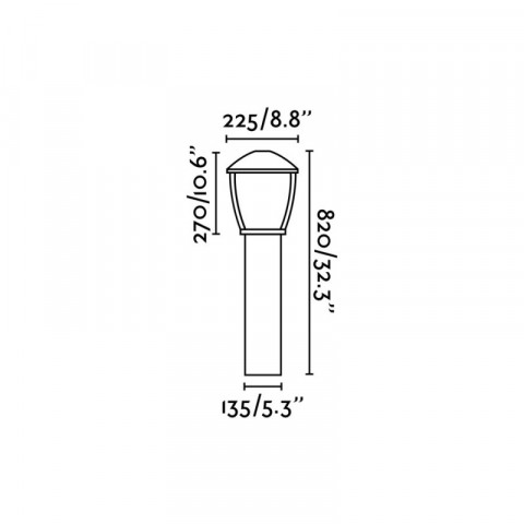 Balise de jardin gris foncé wilma h82 1 ampoule