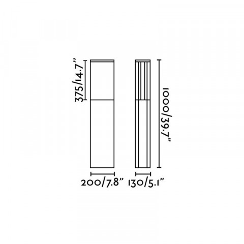 Balise de jardin grise datna 1 ampoule