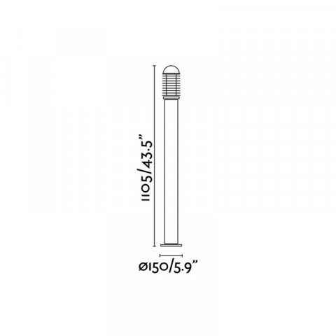 Balise de jardin noire verno 1 ampoule