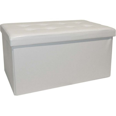 Banc coffre simili cuir couvercle capitonné - Coloris au choix