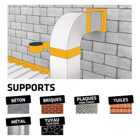 Bande d'étanchéité adhésive bitumeuse gris 75mm x 10m MultiSeal - SIKA - 3731