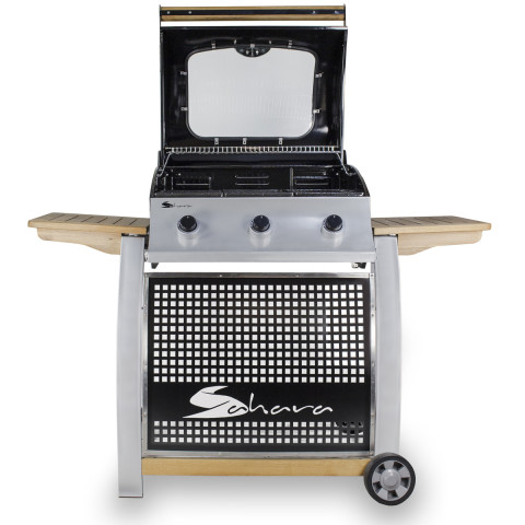 Barbecue gaz oak sahara 13.5 kw 3 brûleurs inox grille fonte Barbecue à gaz SAHARA 13.5KW 3 brûleurs inox Grille fonte