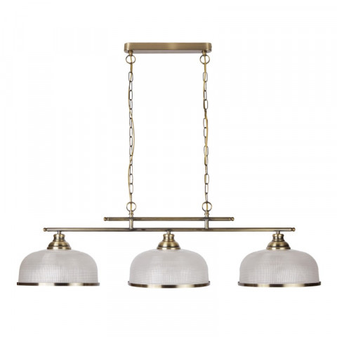 Barre bistrot ii, laiton antique et verre, 3 ampoules