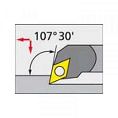 Barre d'alésage ISO 107,5° A..-SDQCR/L, à arrosage interne, Désignation : A12L SDQCL 07, Ø queue - dg7 12 mm, Dimensions Ø min. 18 mm