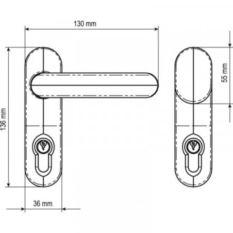 Béquille extérieure pour serrures types cp et tp