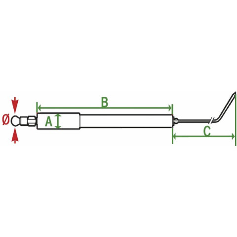 Bloc électrode + câble c28/34 - diff pour cuenod : 145905