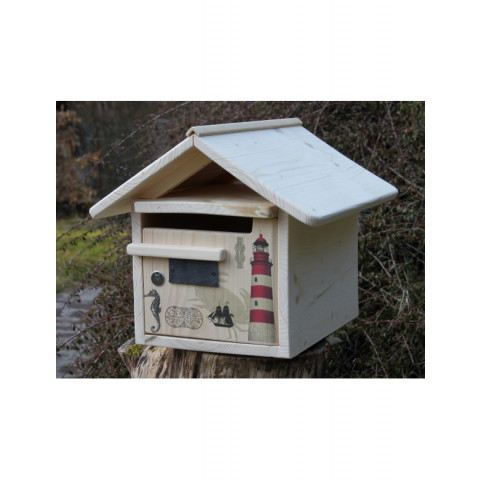Boîte aux lettres en bois créastuce : nautilus (1 porte)
