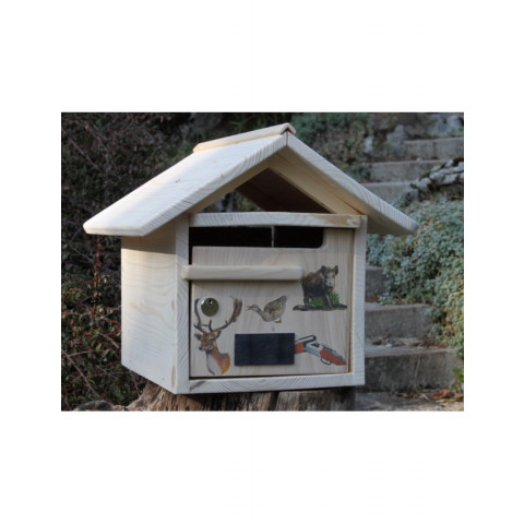 Boîte aux lettres en bois créastuce : st hubert (1 porte)