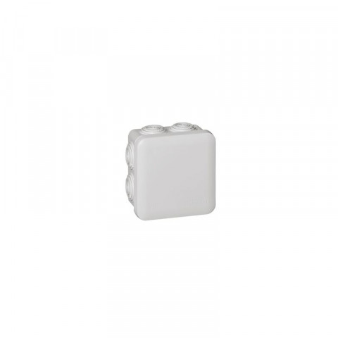 Boîte de dérivation carrée plexo dimensions 80x80x45mm  gris ral7035