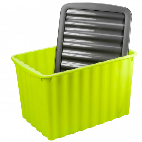 Boite de rangement verte 58l avec couvercle