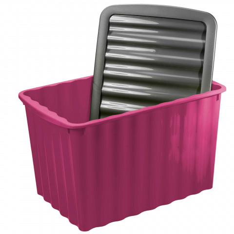 Boite de rangement violette 58l avec couvercle
