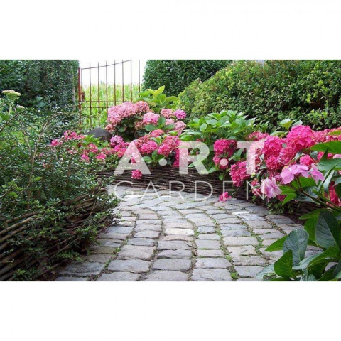 Bordure pour potager - noisetier tressage horizontal - hauteur 25 cm - Largeur au choix