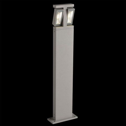 Borne d'extérieur grise street 2 ampoules 60 cm