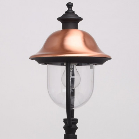 Borne d'extérieur noire street 1 ampoule 126 cm