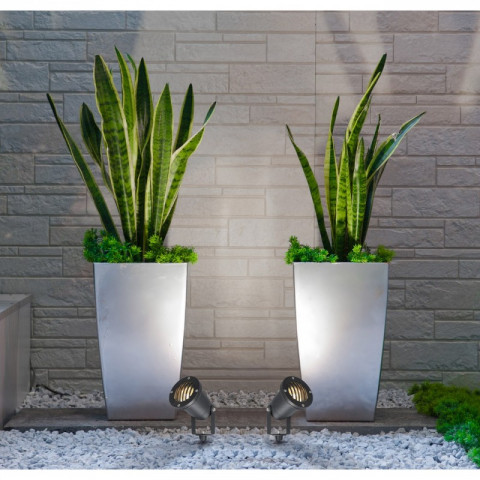 Borne d'extérieur noire street 1 ampoule 29 cm