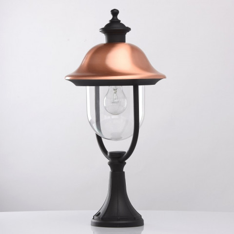 Borne d'extérieur noire street 1 ampoule 52 cm