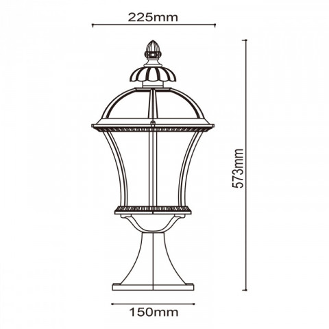 Borne d'extérieur noire street 1 ampoule 60 cm