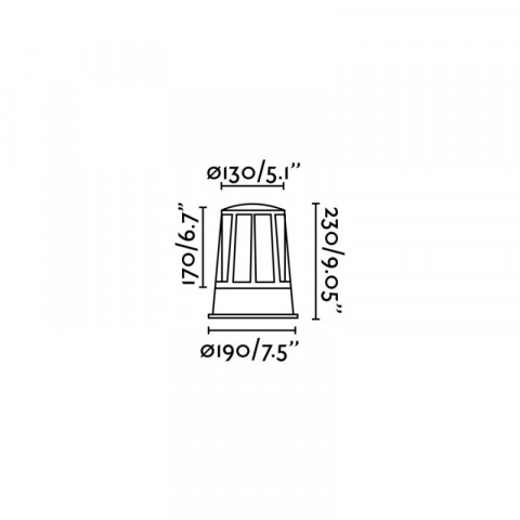 Borne de jardin gris foncé surat 1 ampoule