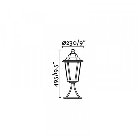 Borne de jardin noire paris 1 ampoule