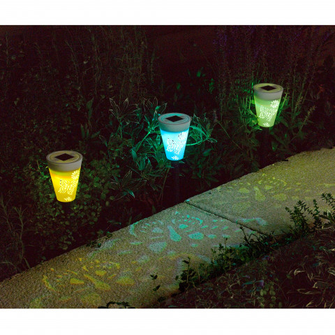 Borne décorative 2 leds 1couleur et 1blanc