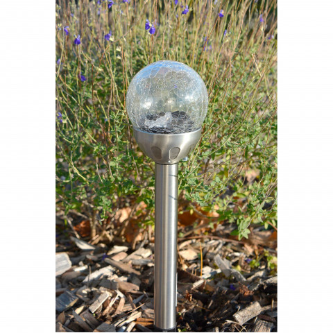 Borne solaire 2 led 8cm blanc/multicolore
