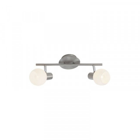 Brilliant g16313/13 philo plafonnier led à 2 lumières métal/verre 3 w e14 acier/verre blanc