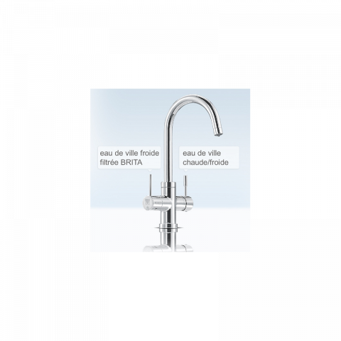 Brita wd3050 - robinet filtrant design couleur acier inox (livré sans cartouche)