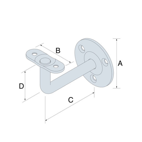 Supports de rampe coudé ou droit - Carton de 20 - Dimensions au choix