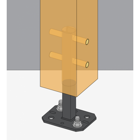 Pied de poteau tubulaire TPB195 pour petites structures