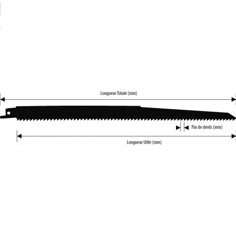 5 lames de scie sabre spéciales tôle grande longueur 550025